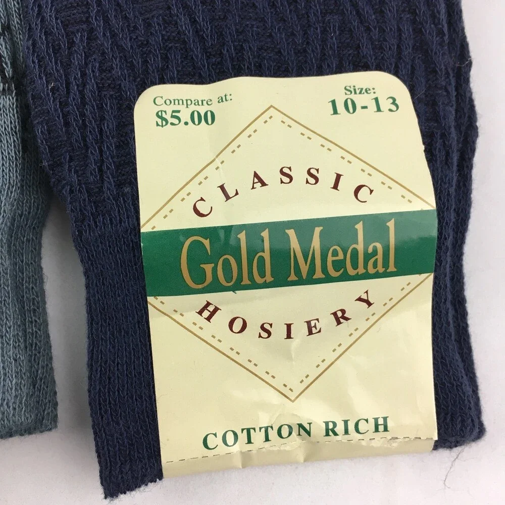 Mixed Lot of 3 Pairs Gold Medal Mens Dress Socks Size 10-13 Hosiery Cotton Blend